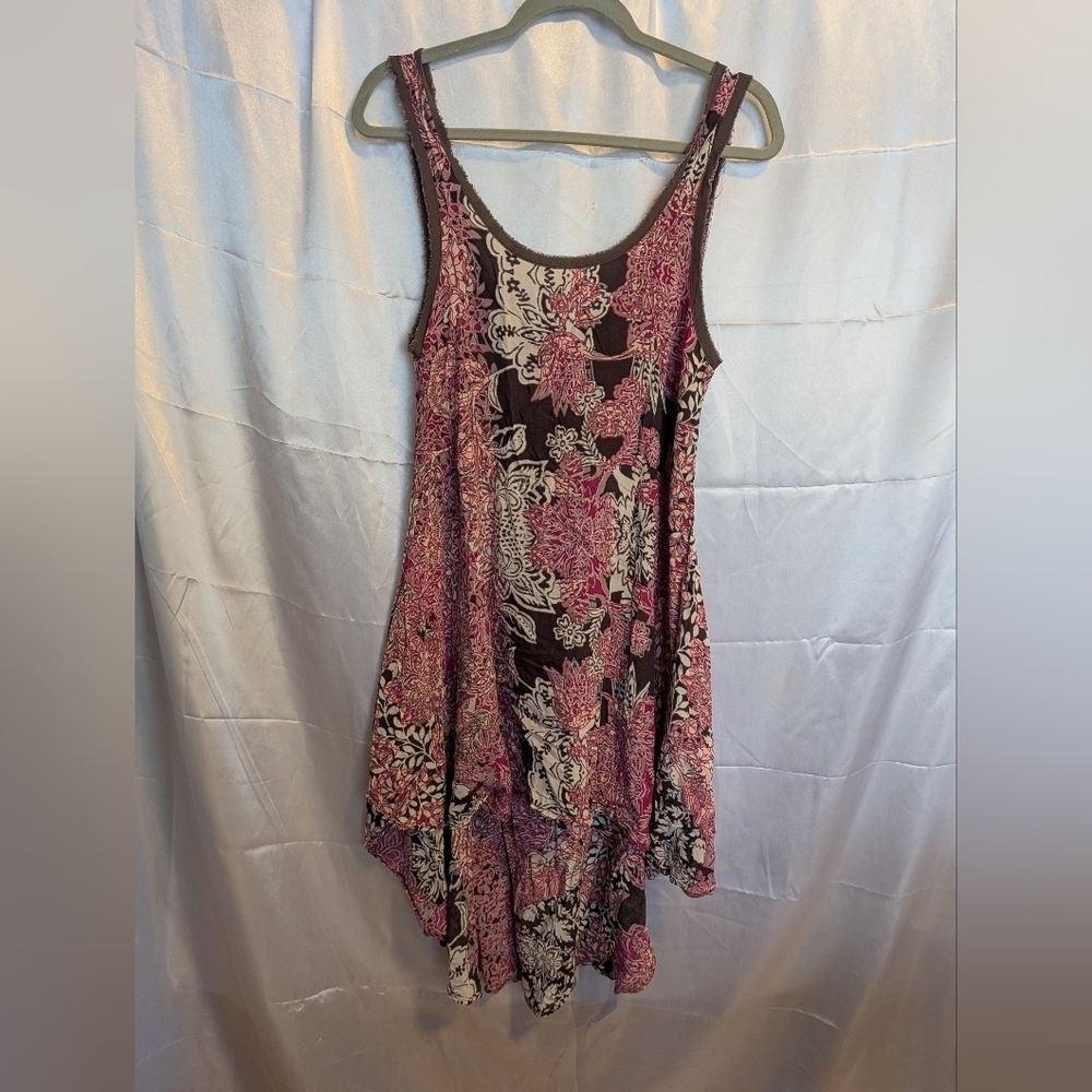 Free People High Low Dress - Pink and Brown Size XS